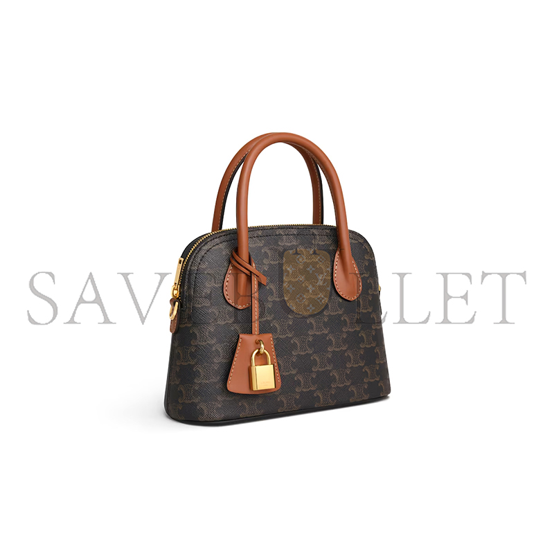 CELINE TEEN HONORINE BAG IN TRIOMPHE CANVAS AND CALFSKIN 120682DNK.04LU (22.5*17*10cm)